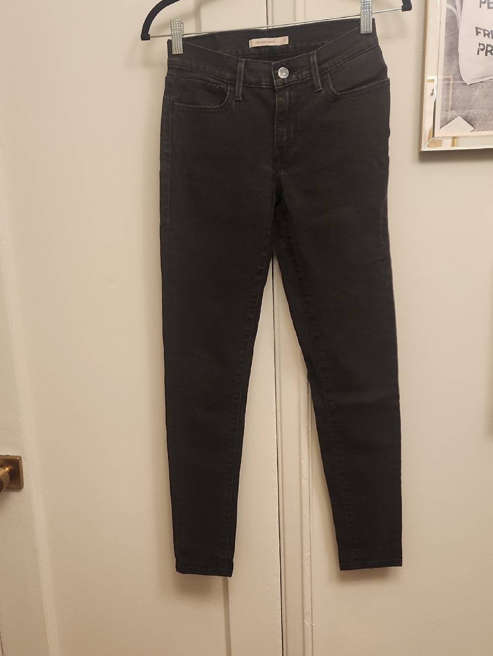 Levi’s 710 Super Skinny Jeans Washed Black Size 27